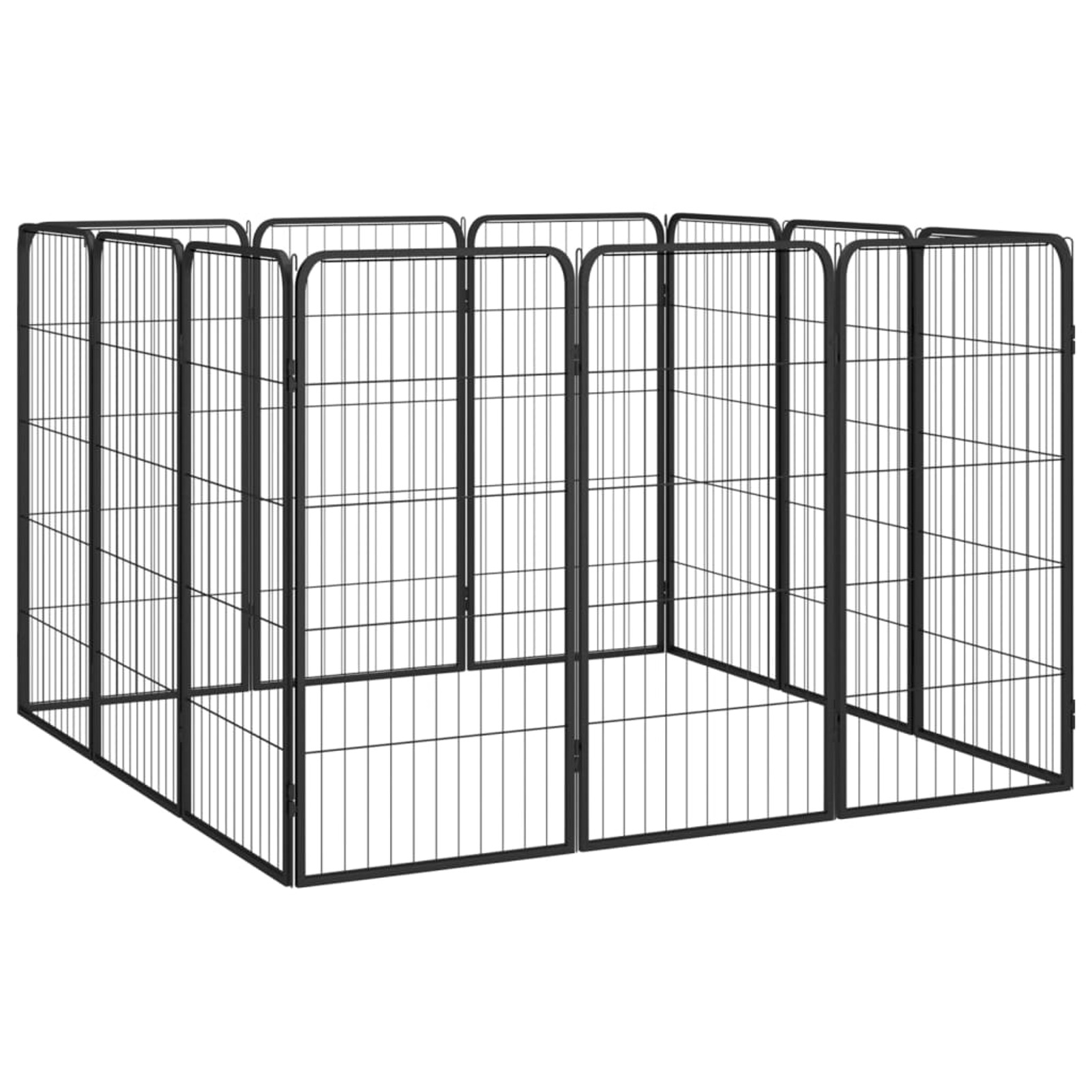 Htovila 12-Panel Dog Playpen Black 19.7