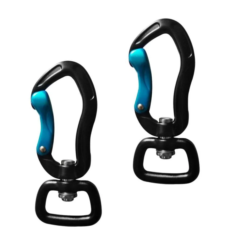 1 Pair Swivel Carabiner Hanging Connect Hook Camping 71mm black square eye