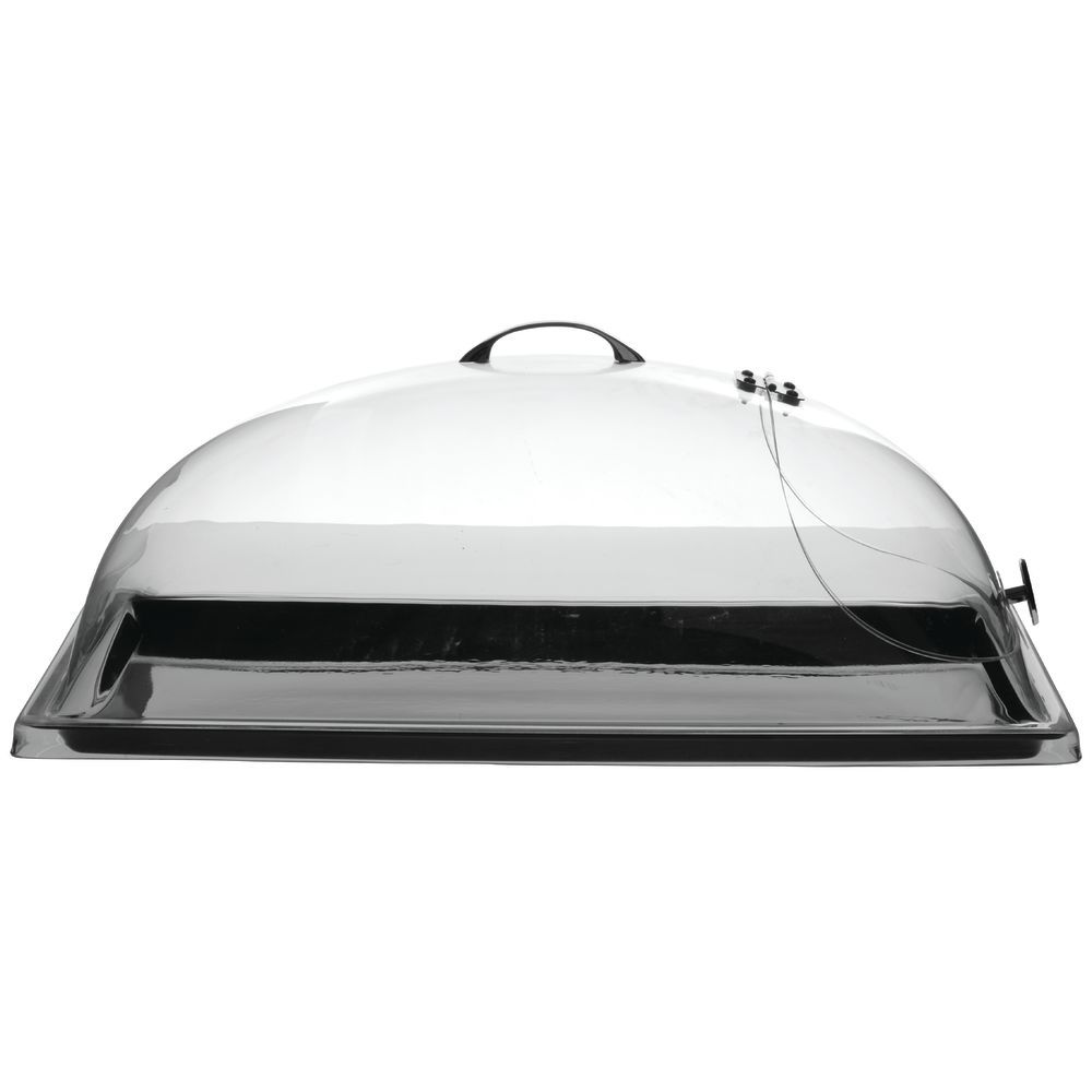 HUBERT® Dome Tray Cover with Hinged Cut-Out On End Rectangular Clear Break Resistant Polycarbonate - 20