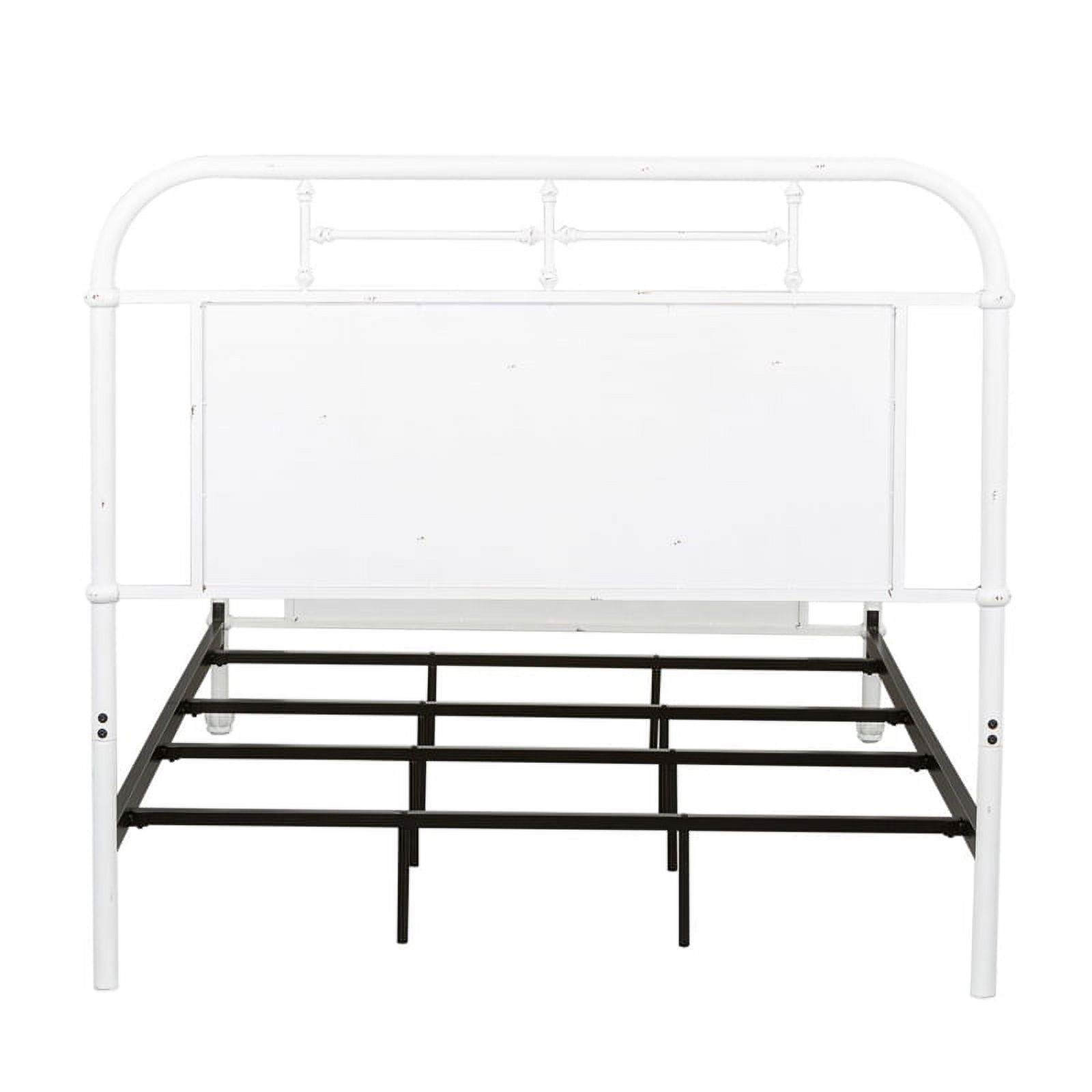 Rosebery Kids Modern Twin Metal Bed in Antique White