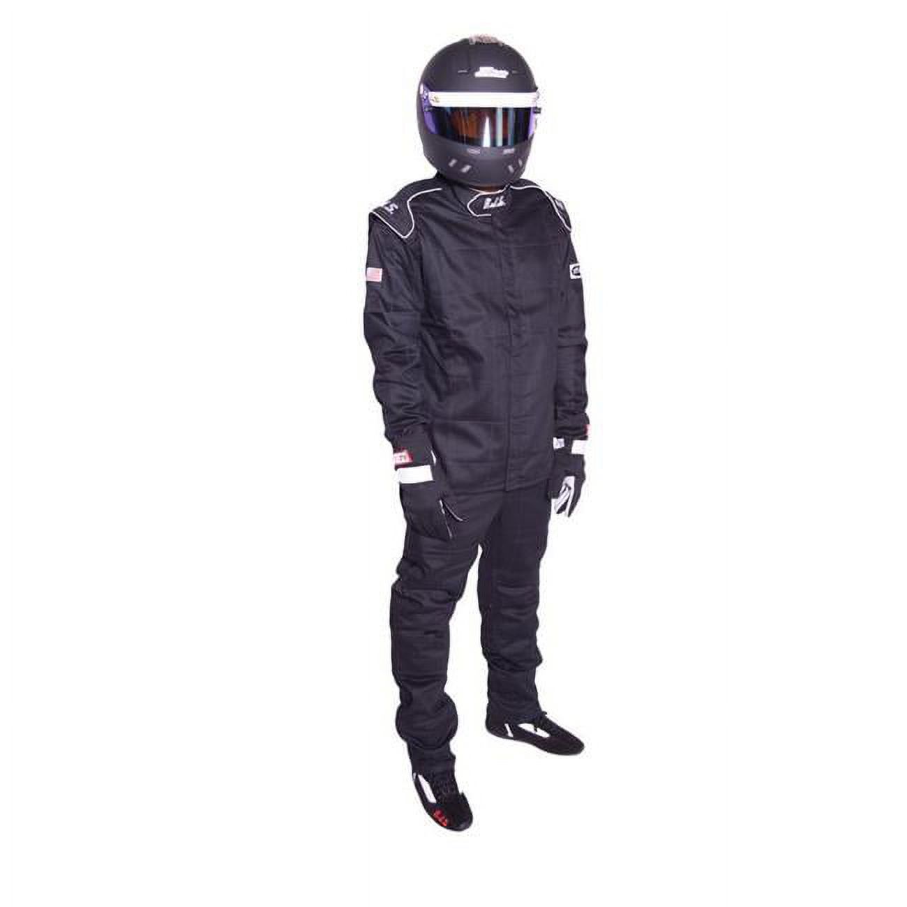 RJS Safety RJS200400105 Single Layer SFI-1 Proban Cotton Fire Jacket, Black - Large