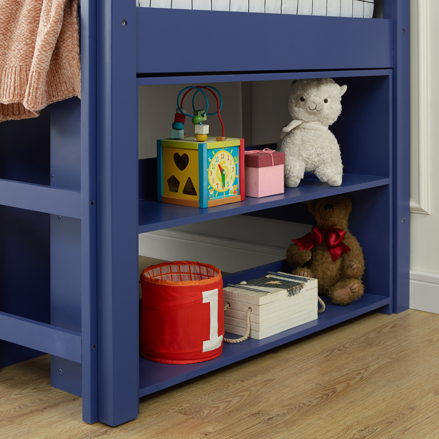 Loft Bed with Desk, Loft Bed Twin, Twin Loft Bed, Kids Loft Bed, Low Loft Bed, Toddler Loft Bed by Naomi Home Twin/Navy