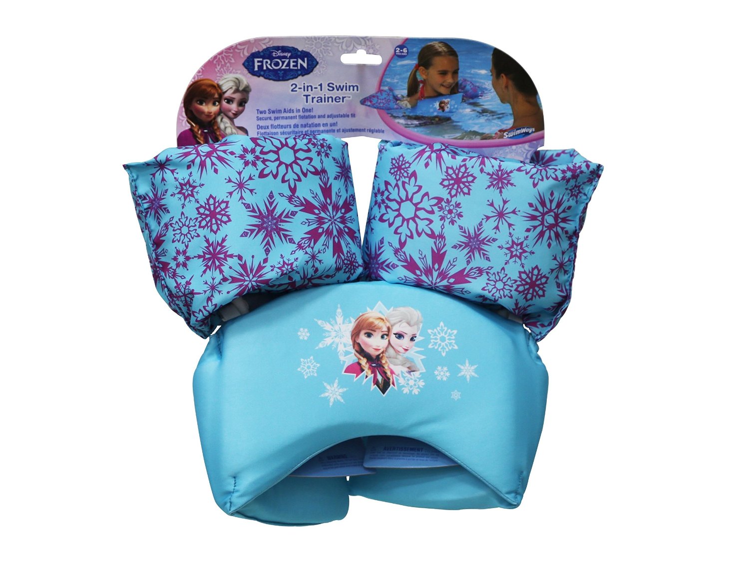 2-in-1 Swim Trainer - Swimways - Disney Frozen Age 2-6 (20-65 lb) New 28075-2