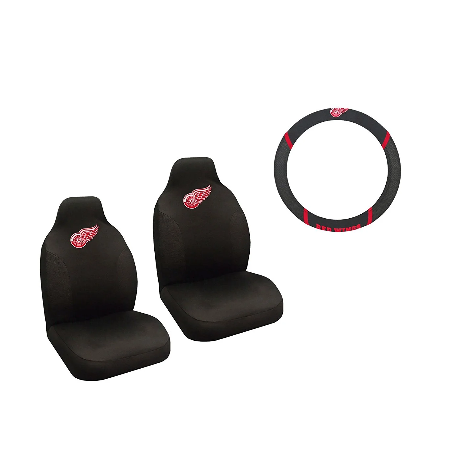 Detroit Redwings 2 Seat Covers And Wheelcover With