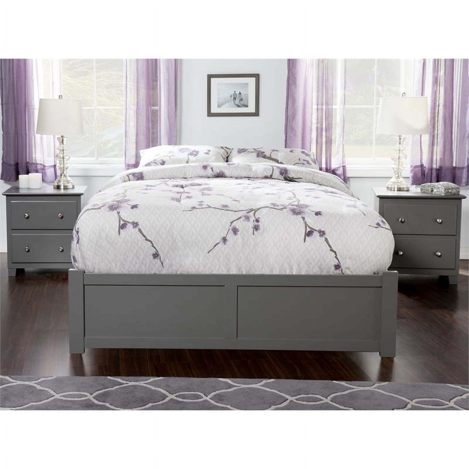 Bowery Hill Traditional Wood Full Mates Bed with Trundle in Gray