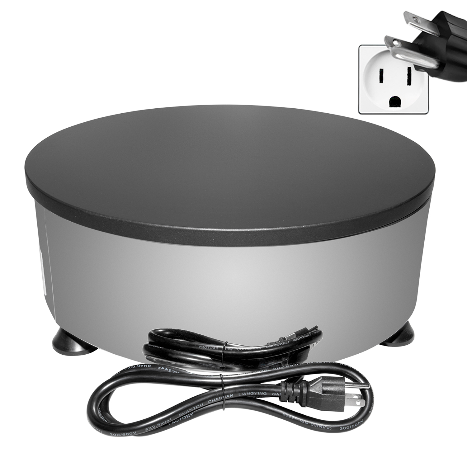 ALDKitchen Crepe Maker with Service Station | Nonstick Plate | 8 Pots and Tools Included