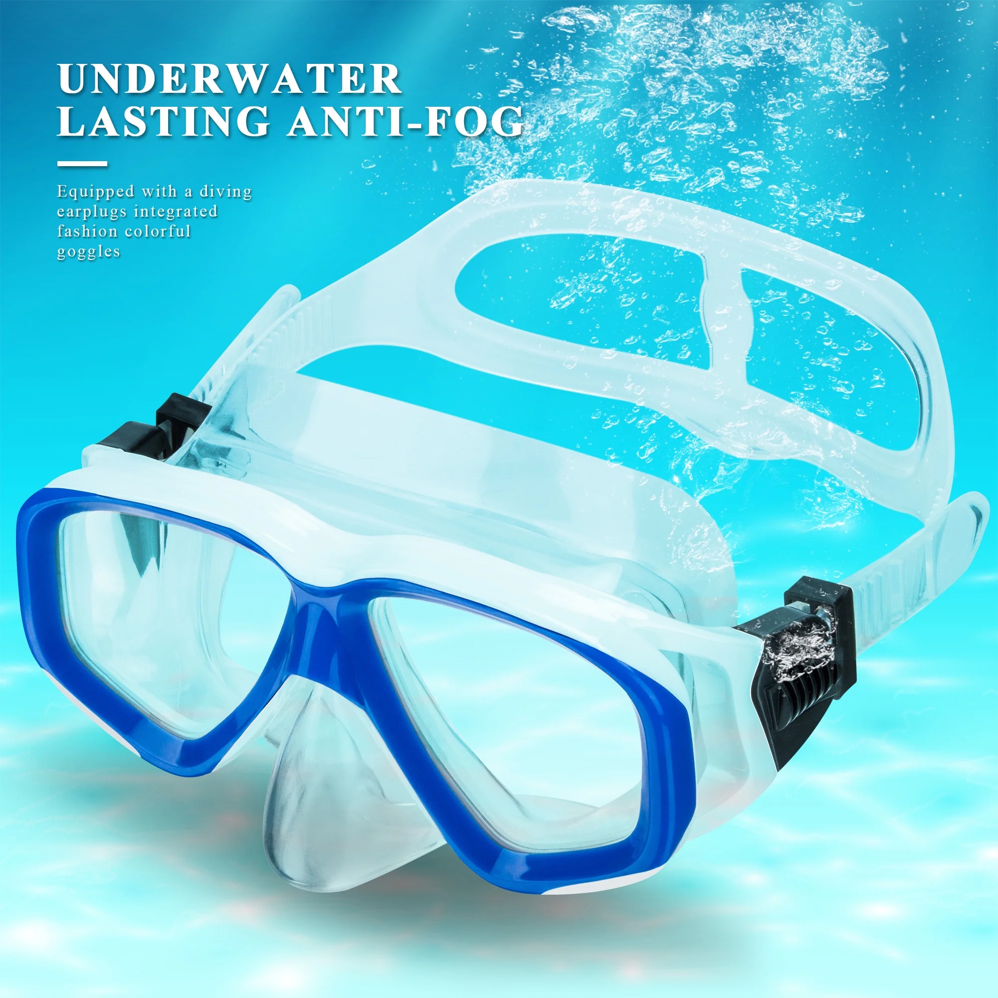 Summer swimming goggles/adult diving goggles with nasal mask swimming protection diving mask