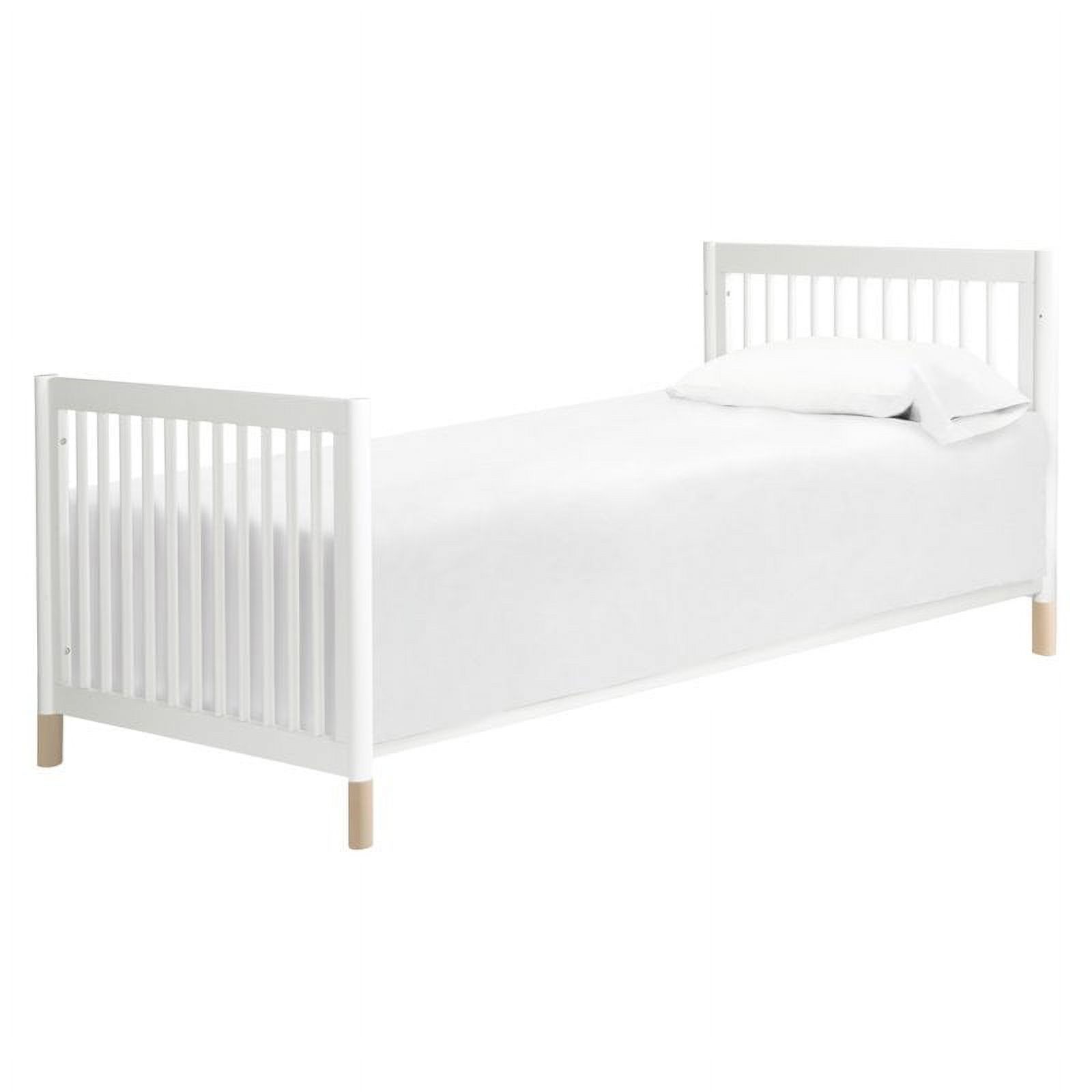 Babyletto Gelato 4 in 1 Convertible Mini Crib in White with Washed Natural Feet