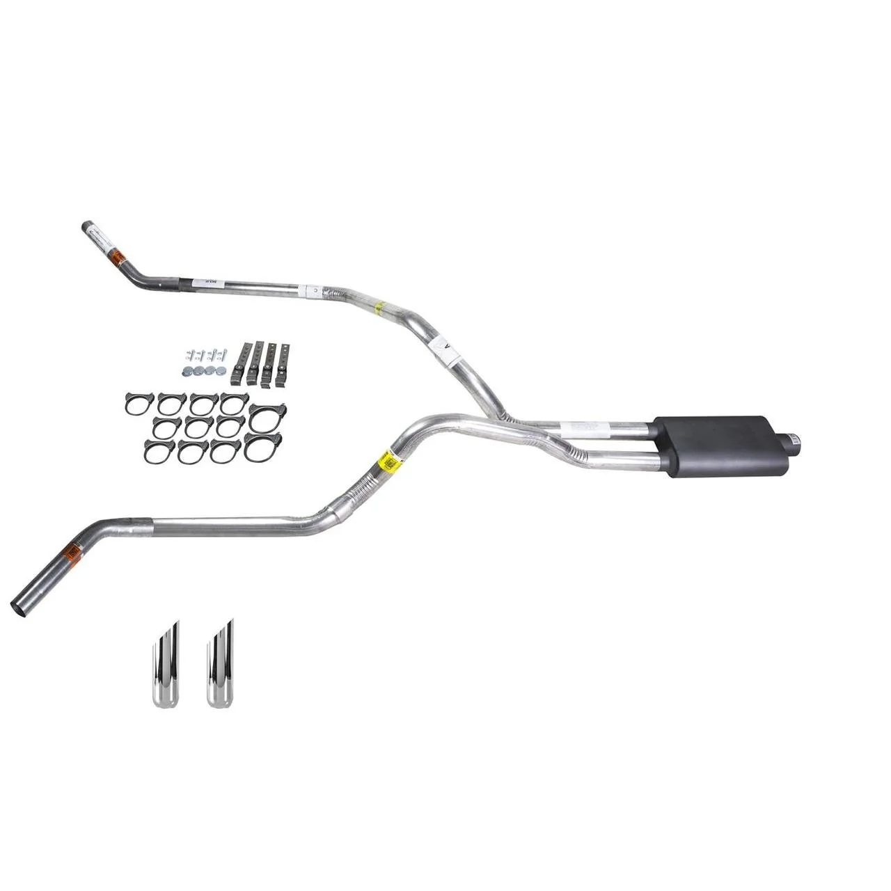 Silverado 88-95 dual exhaust 2.5 pipe Flowsound Muffler SW Tip Corner exit