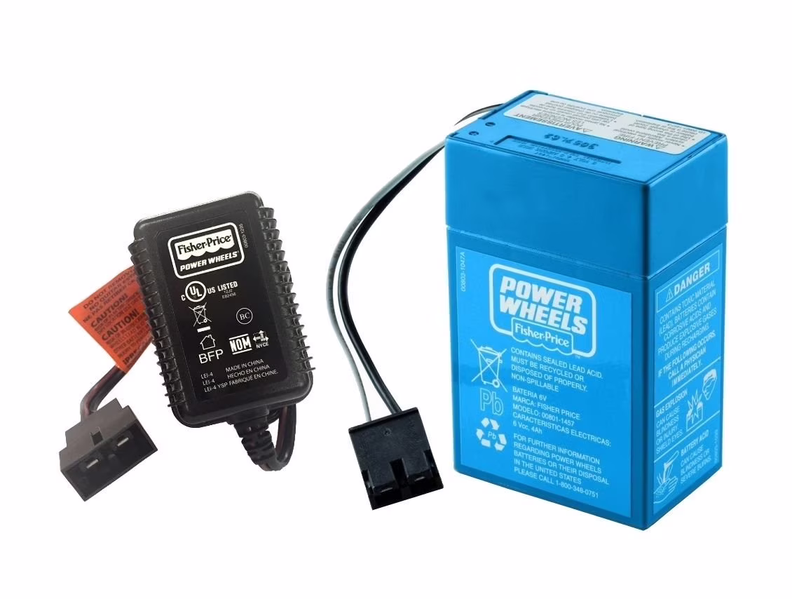 Power Wheels Super 6 Volt Blue Battery & Blue Charger Kit, PWBBKIT