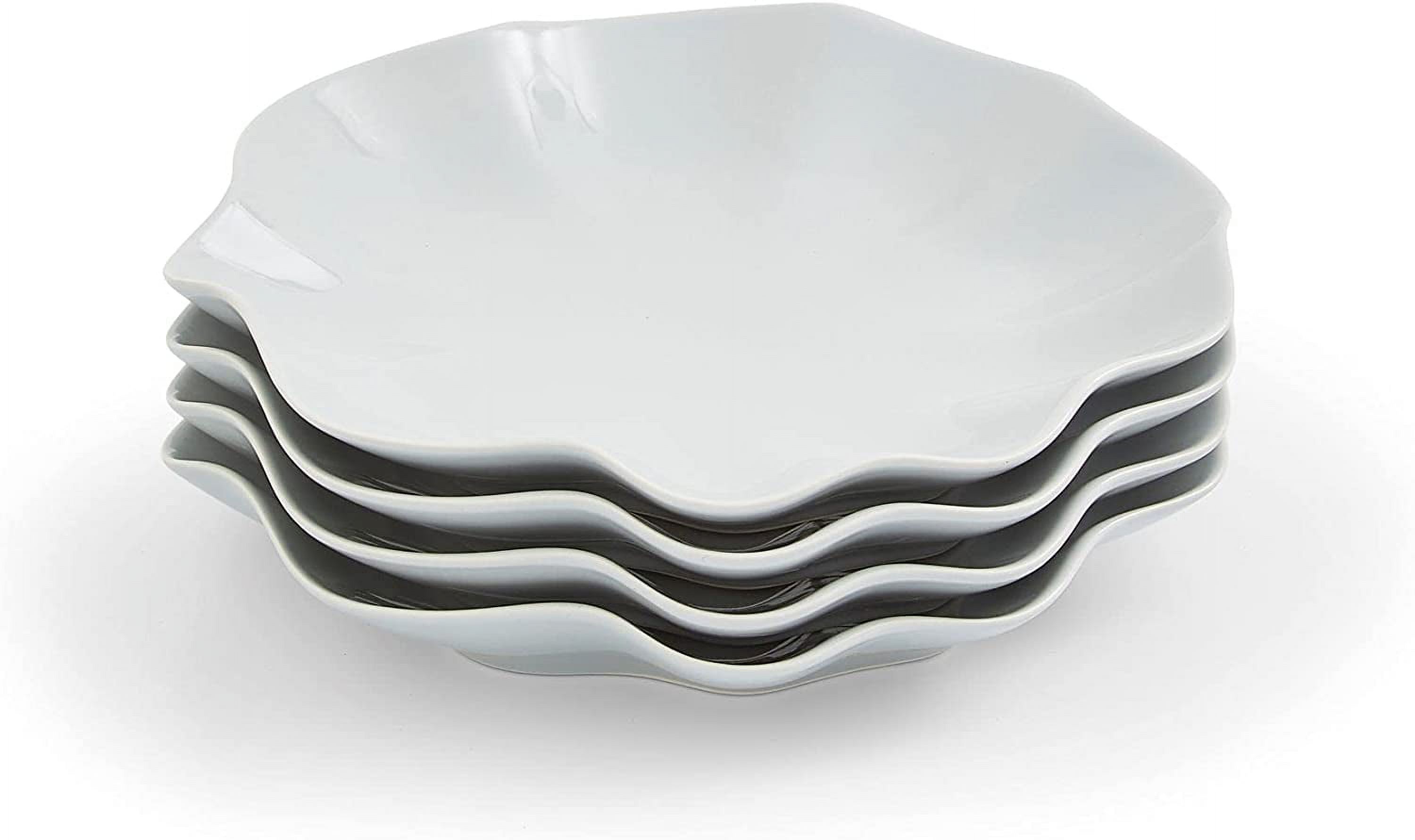 Sophie Conran Floret Salad Plate | Set Of 4 Plates For Snack, Appetizer, Dessert | Dishwasher, Microwave, And Freezer Safe | Stackable Stoneware 8.5 Inch (Dove Grey)