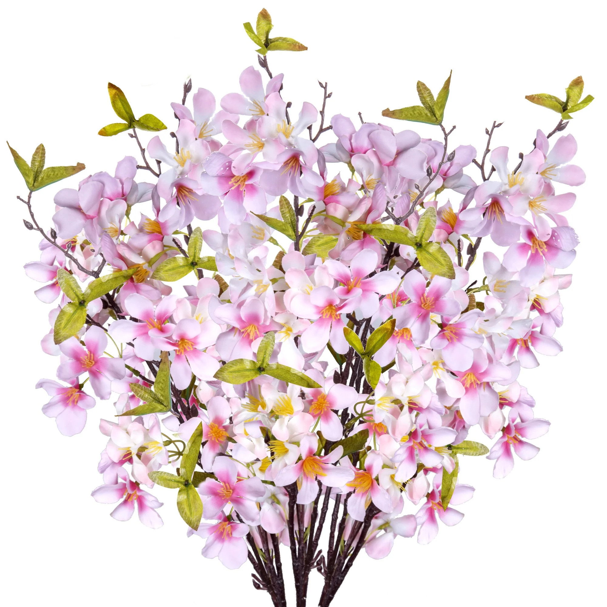 Grand Verde Apple Blossom Artificial Tree Branches 33” Long Stem Silk Flowers Faux Bouquet for Tall Vase Indoor Home Décor Bulk 3pcs (Pink)