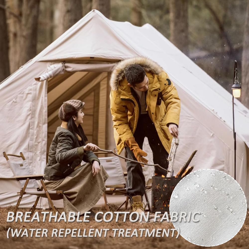 Inflatable Camping Tent with Pump, Easy Setup 4 Season Glamping Tent with High Performance Inflatable Structure, 4-6 Persons Waterproof Windproof Outdoor Self-Supporting Air Tent