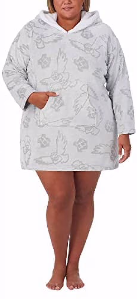 Wizarding World Women's Harry Potter Fleece Lounge Hoodie (Grey, Medium)