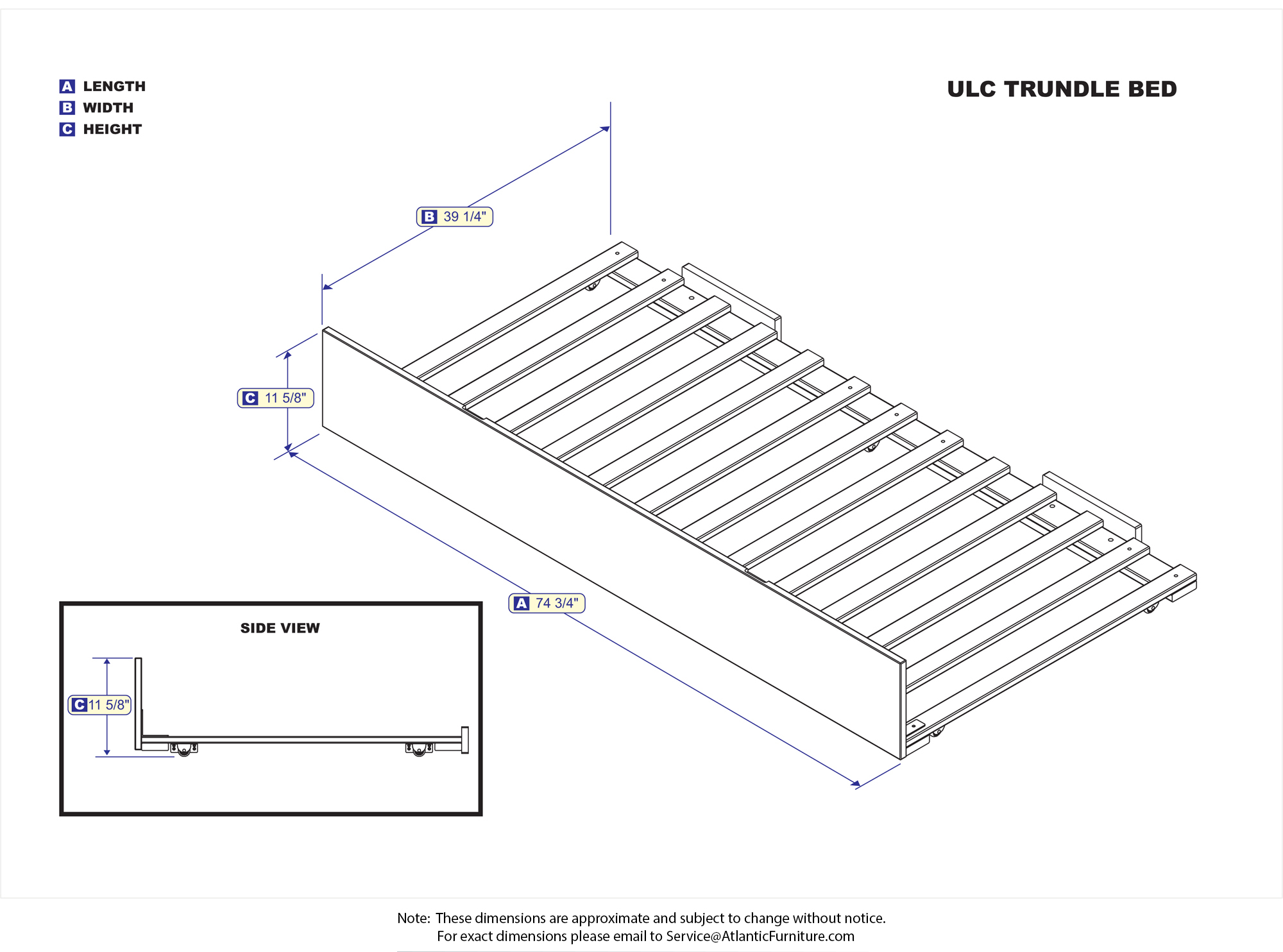 Atlantic Furniture Urban Trundle Bed Twin Caramel