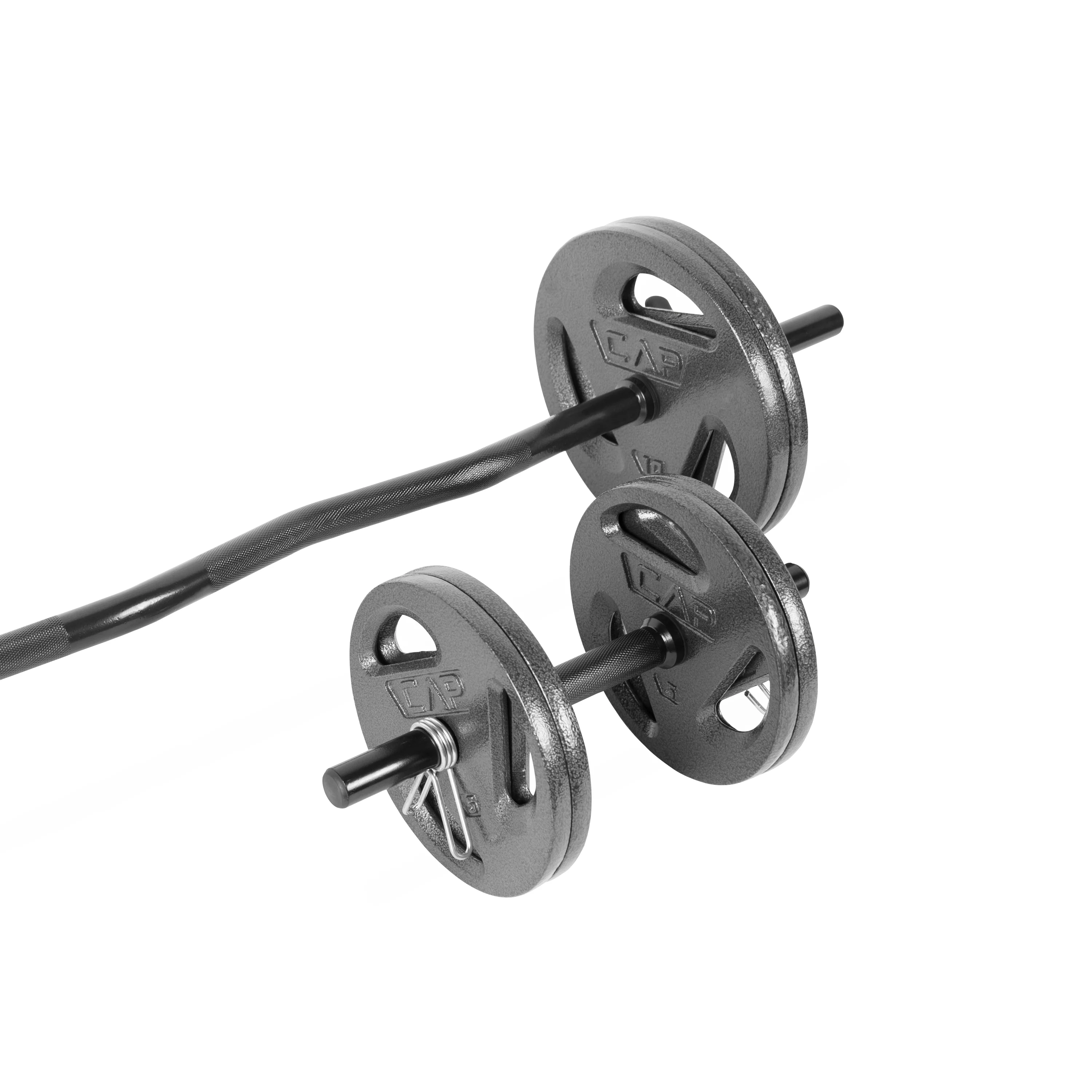 CAP Barbell Standard 1” Curl Bar and Dumbbell Handle Set
