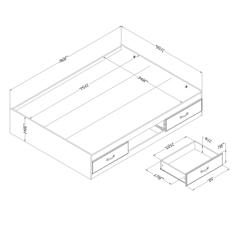 Home Square 2-Piece Set with Mates Bed and Bookcase Headboard