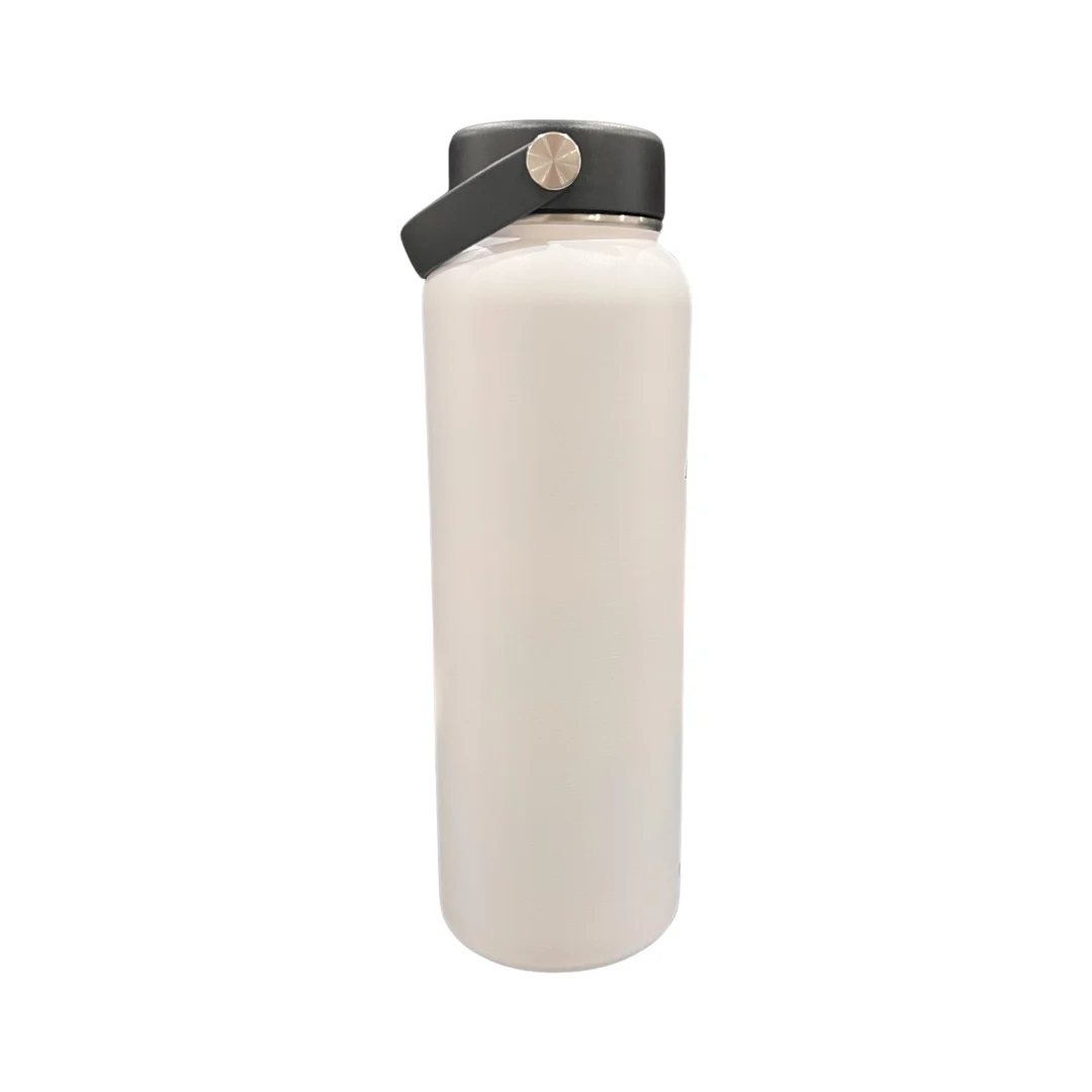 Vacuum Insulated Bottle - Stainless Steel Thermally Insulated Flask with Flex Cap - 40 fl oz - White - by Polerce