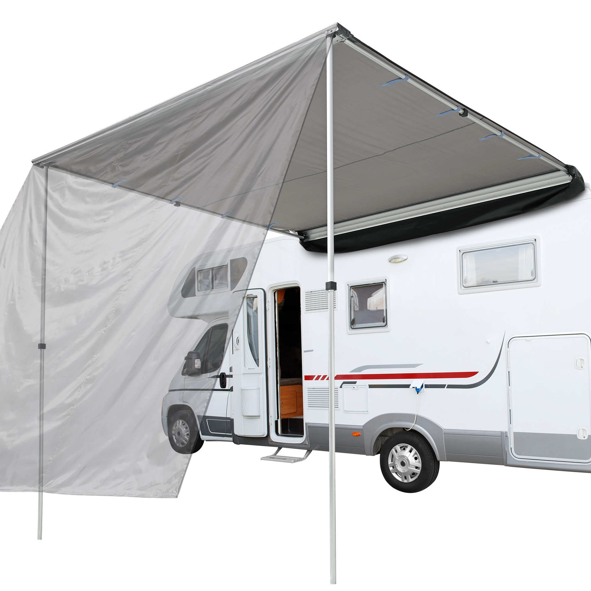 Portable Car Side Awning with UV Protection - Grey - 10.5 - Instant shade on-the-go! Easy installation.