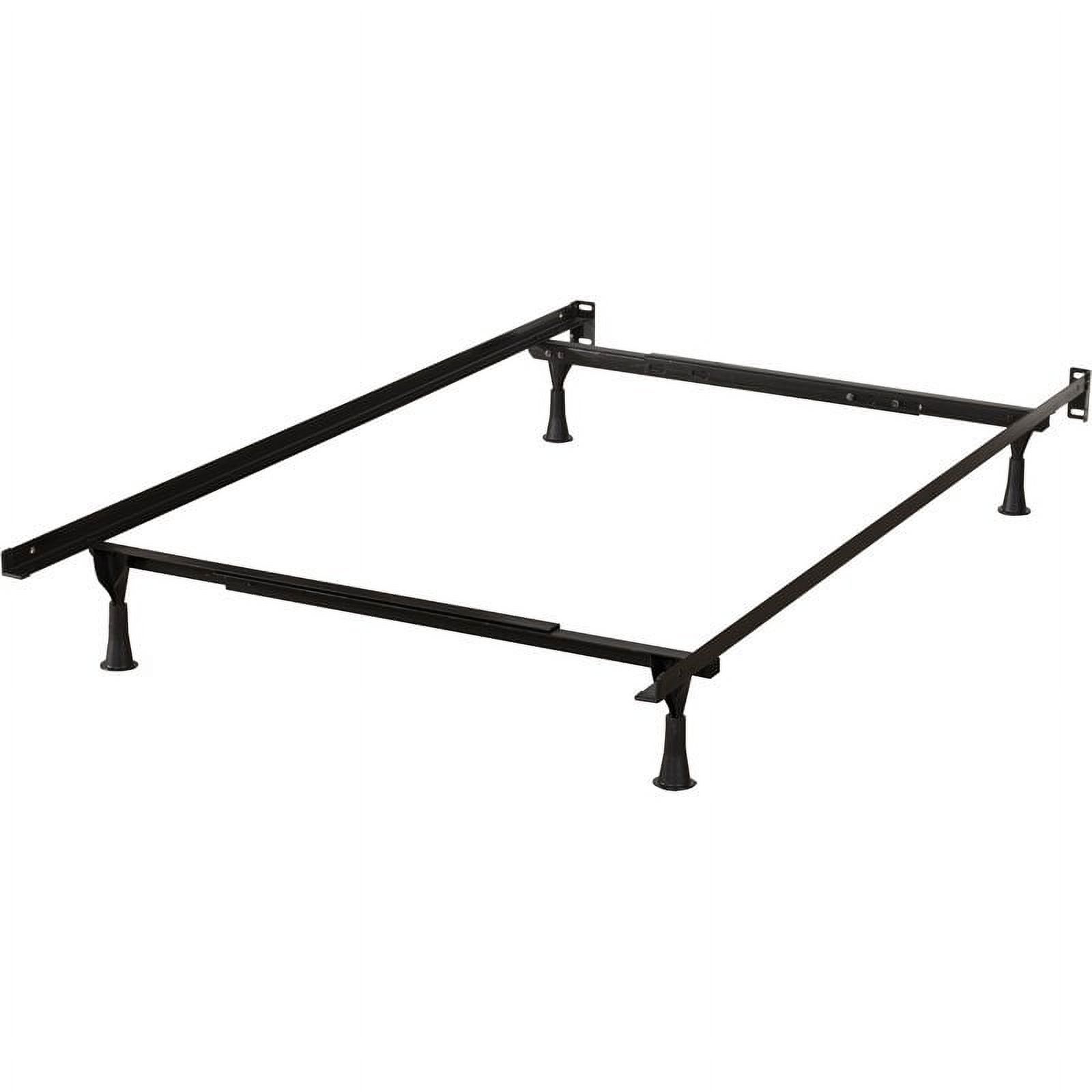 Bowery Hill Contemporary Metal Twin/Full Bed Frame in Black