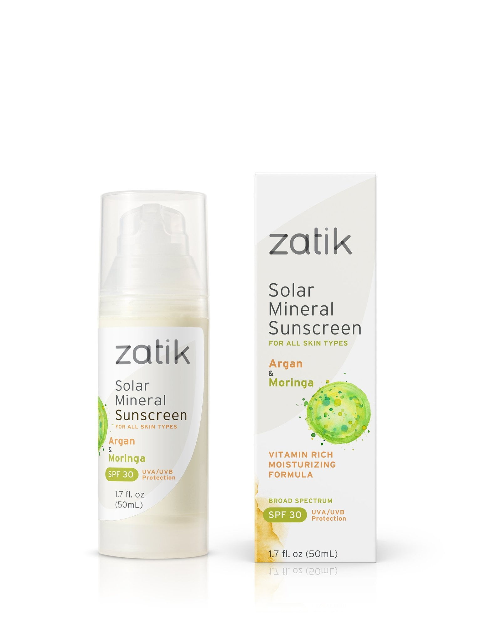 Zatik Solar Mineral Sunscreen SPF 30 - 1.7 fl oz Pack of 3