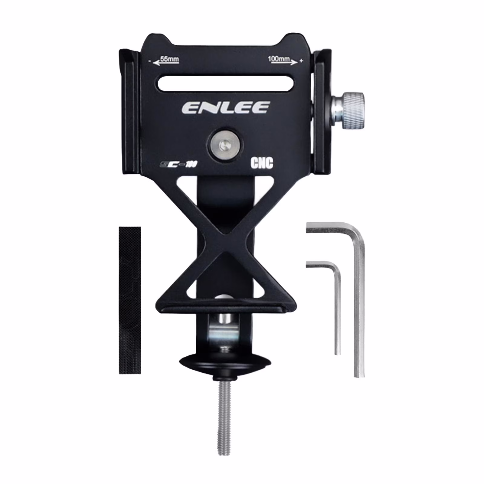 Hellery Phone Holder, Mobile Phone Holder Stem Mount with Protect Pads, Aluminum Alloy, Easy to Install Bike Cellphone Holder