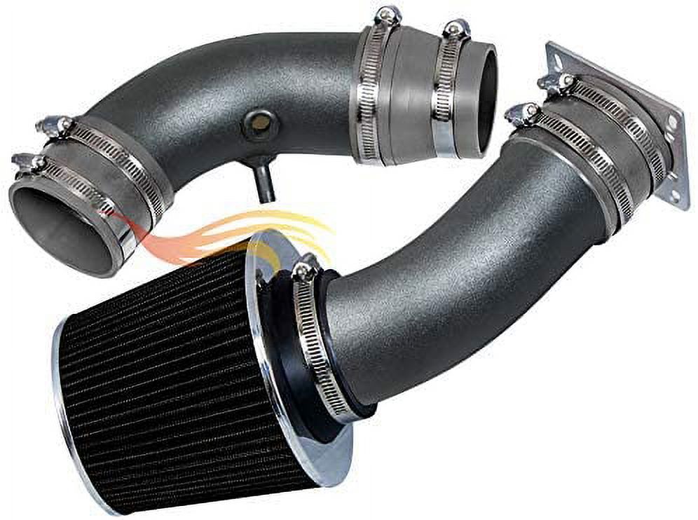 RW SERIES - MATTE BLACK PIPE GRAY - SHORT RAM INTAKE Compatible For 95-97 Ford Ranger/MAZDA B2300
