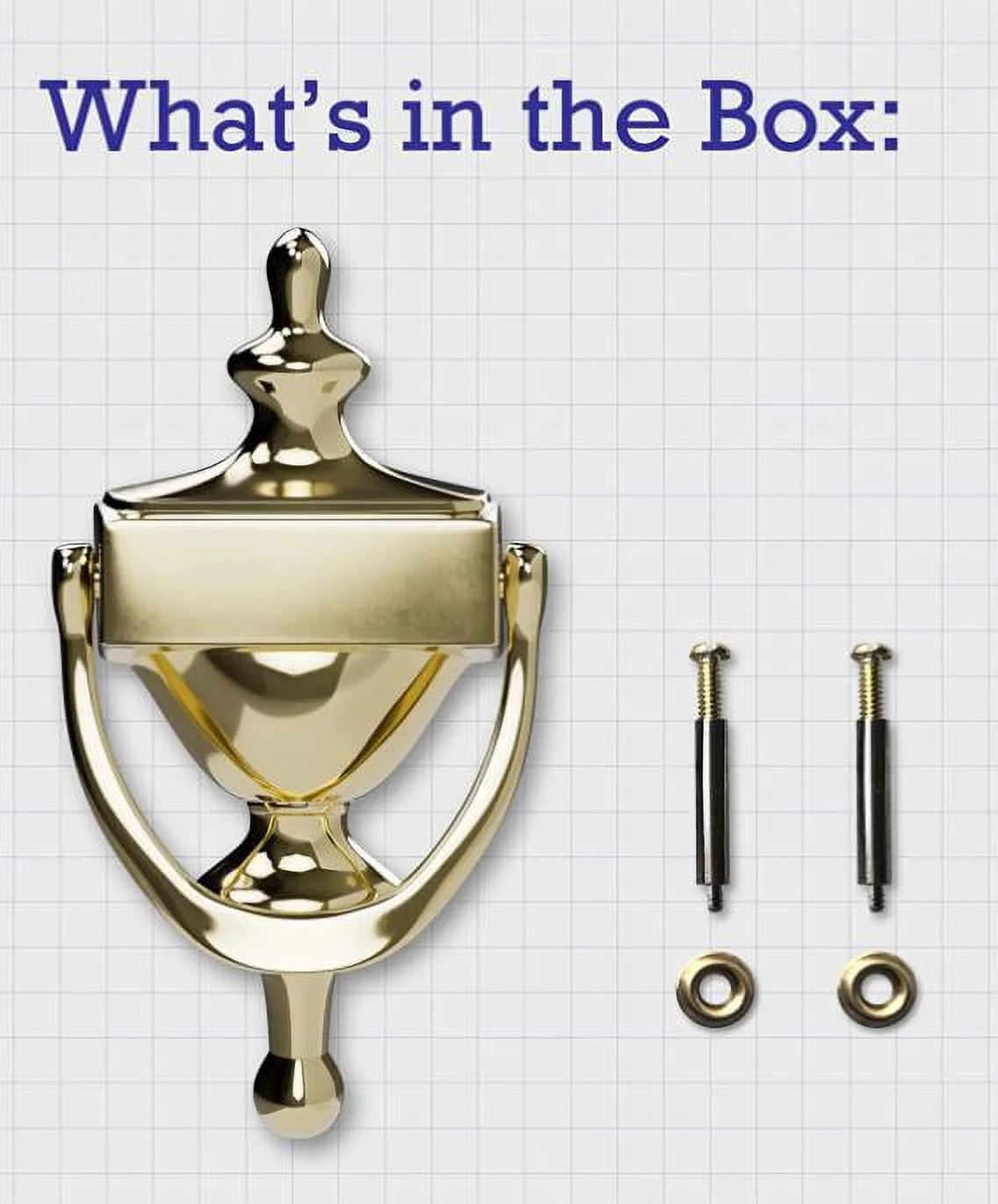 Hillman 852393 6.5 in. Solid Brass & Bright Brass Door Knocker