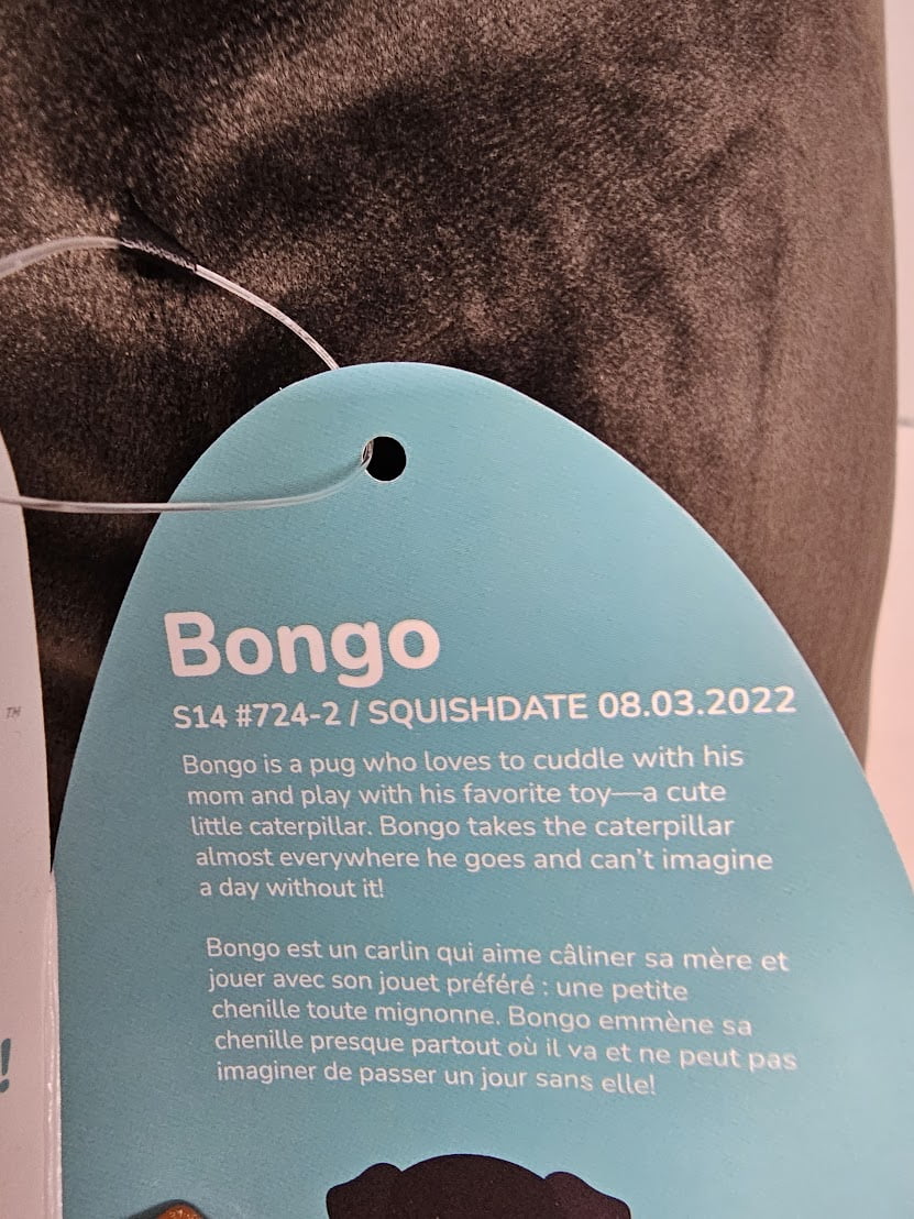 Squishmallows Official Kellytoys Plush 14 Inch Bongo the Black Pug Dog Ultimate Plush Stuffed Toy