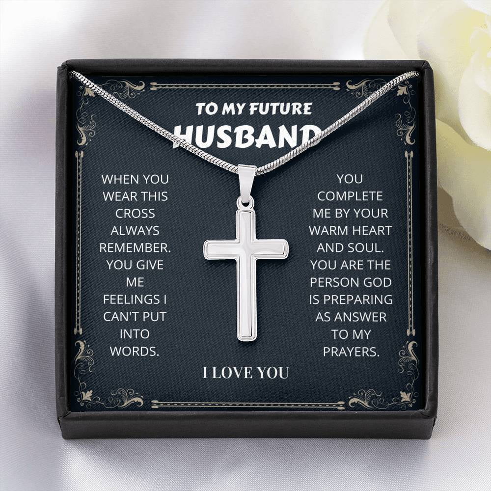 Future Husband - Artisan Cross Necklace, Anniversary, Birthday Gift