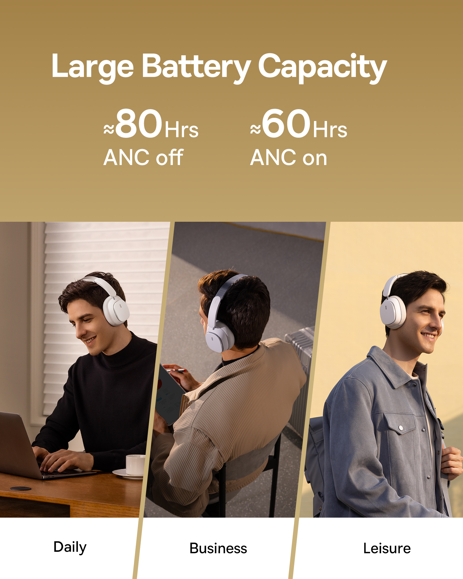 Baseus Bowie H1 Pro Noise-Cancellation Wireless Bluetooth Headphones Cluster Black