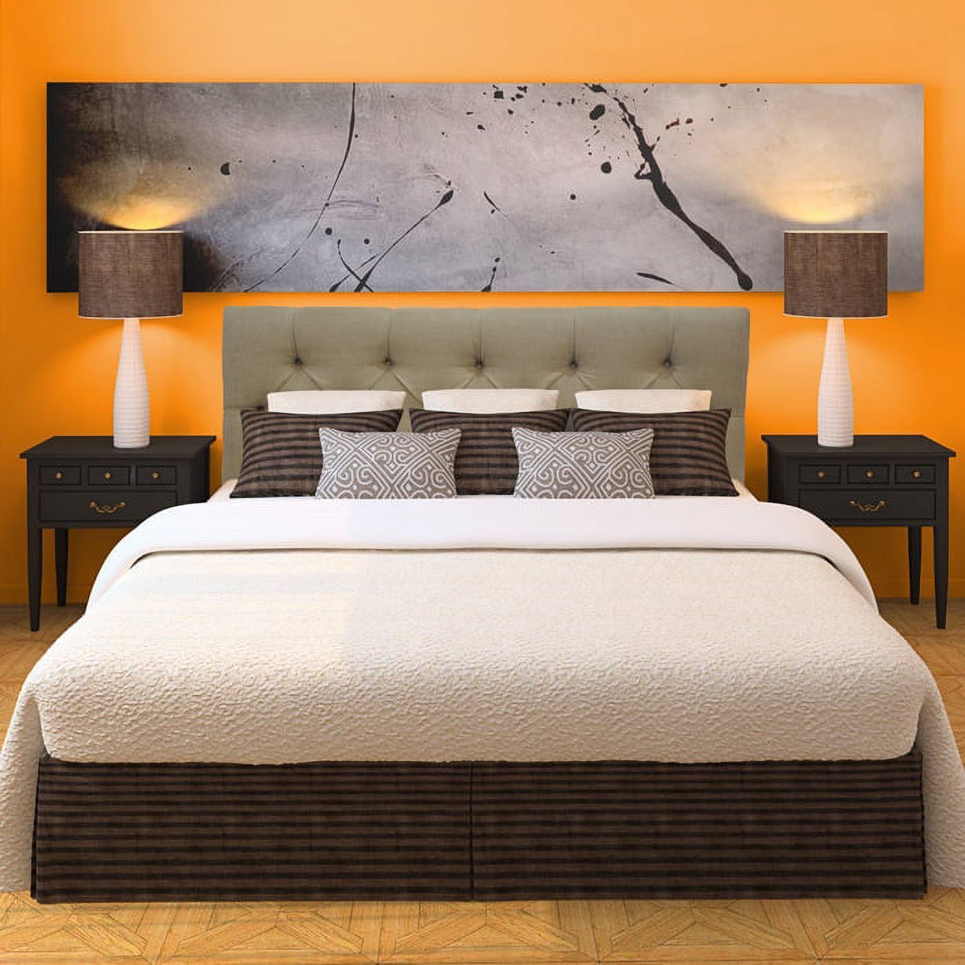 Sole Designs Diamond Tufted Carson Desert Headboard Nickel Finish Full