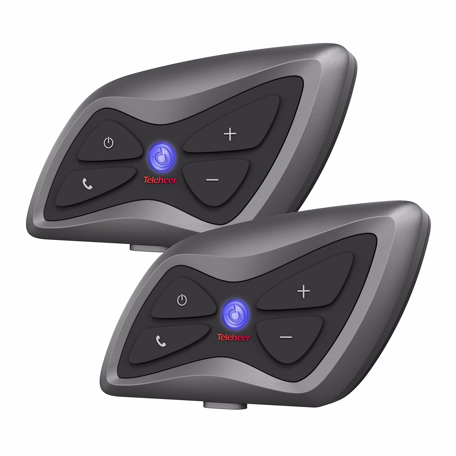 Teleheer T6 Plus Motorcycle Helmet Intercom 1500M BT5.1 Hands-free Interphone Full Duplex IP65 Waterproof Dustproof with Microphone