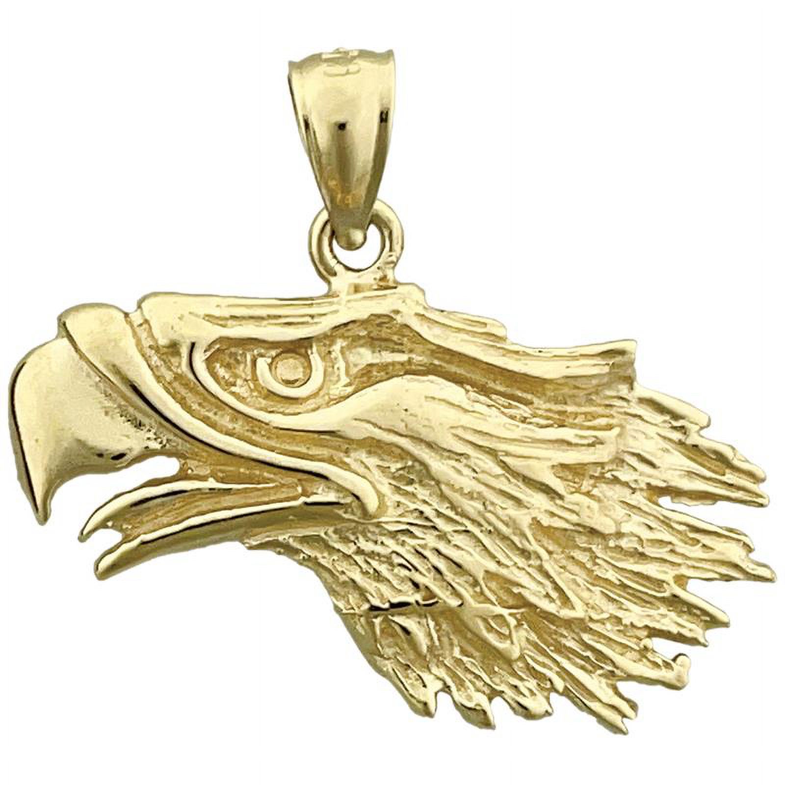 14K Gold Golden Eagle Head Pendant