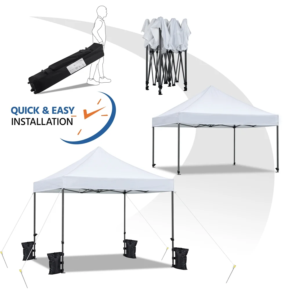 Yaheetech 10x10ft Pop Up Canopy Tent with Wheeled Carry Bag, White