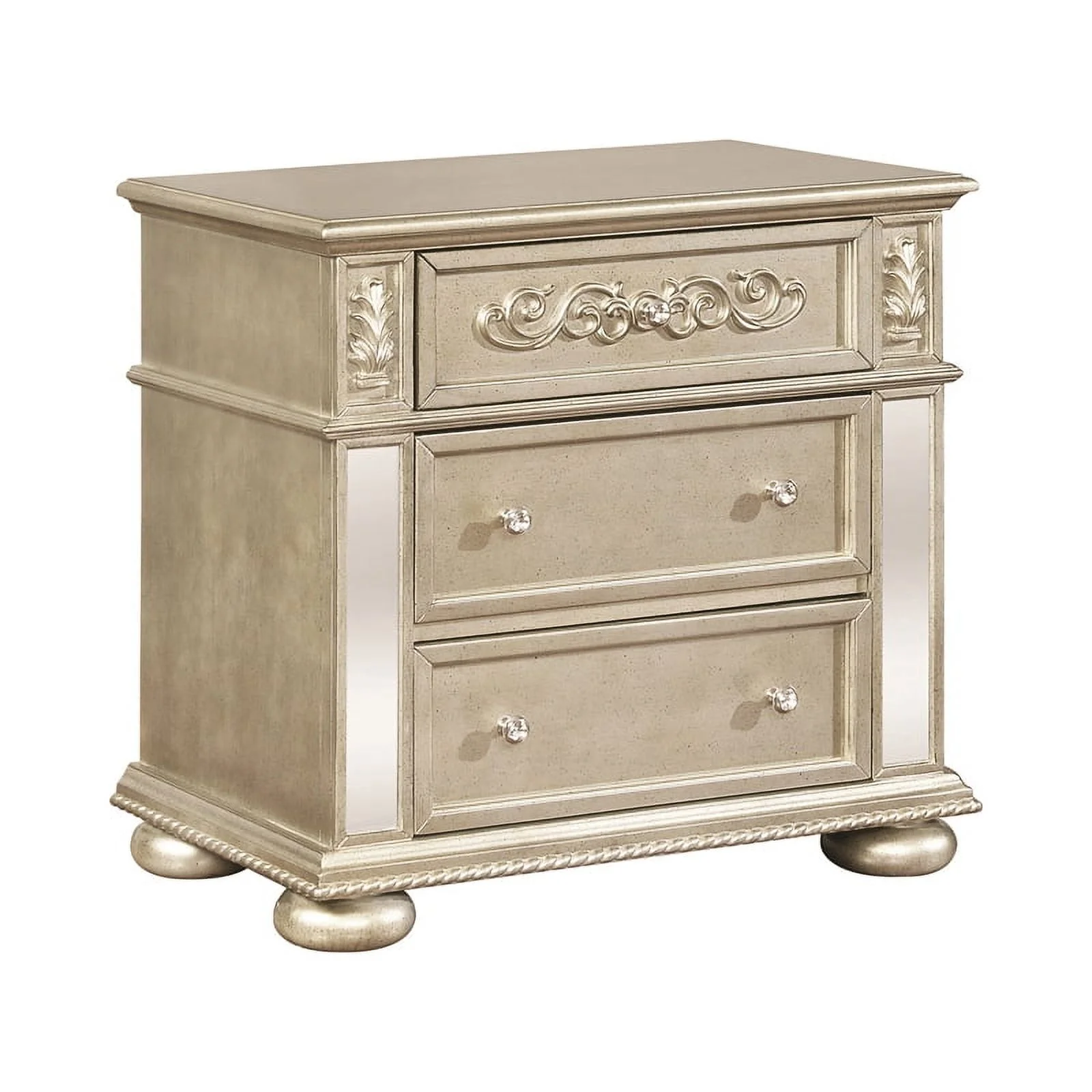 Heidi 4-piece Eastern King Tufted Upholstered Bedroom Set Metallic Platinum