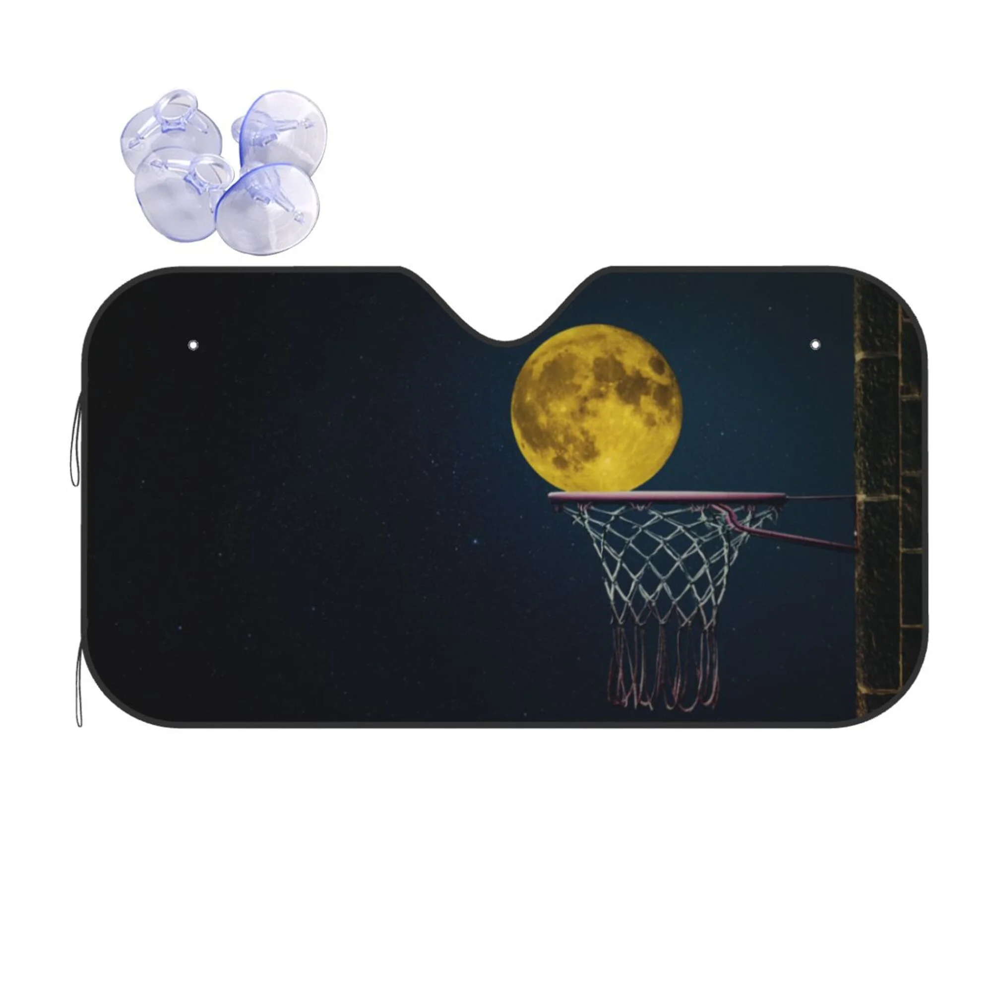 XMXY Car Sun Shade Windshield, Dream Moon Basketball Automotive Front Window Sun Visor for Cars SUV Trucks, Small Size