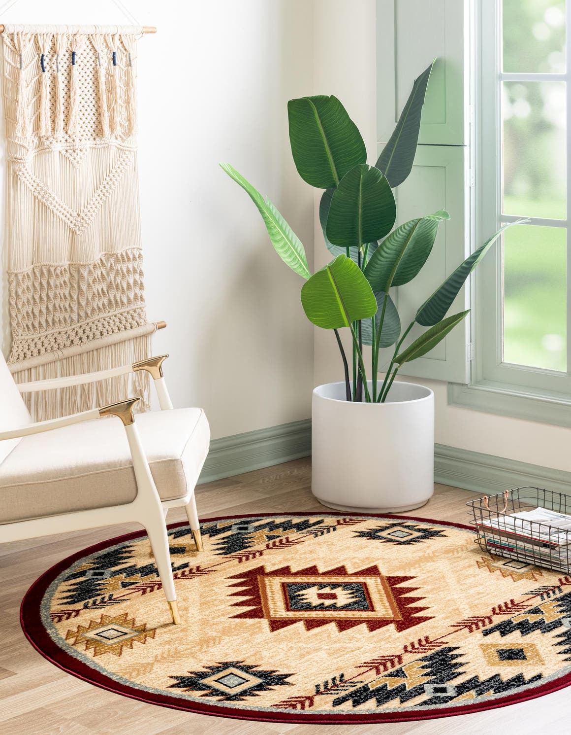 Unique Loom Kallispell Pioneer Rug ,Round,7' 10