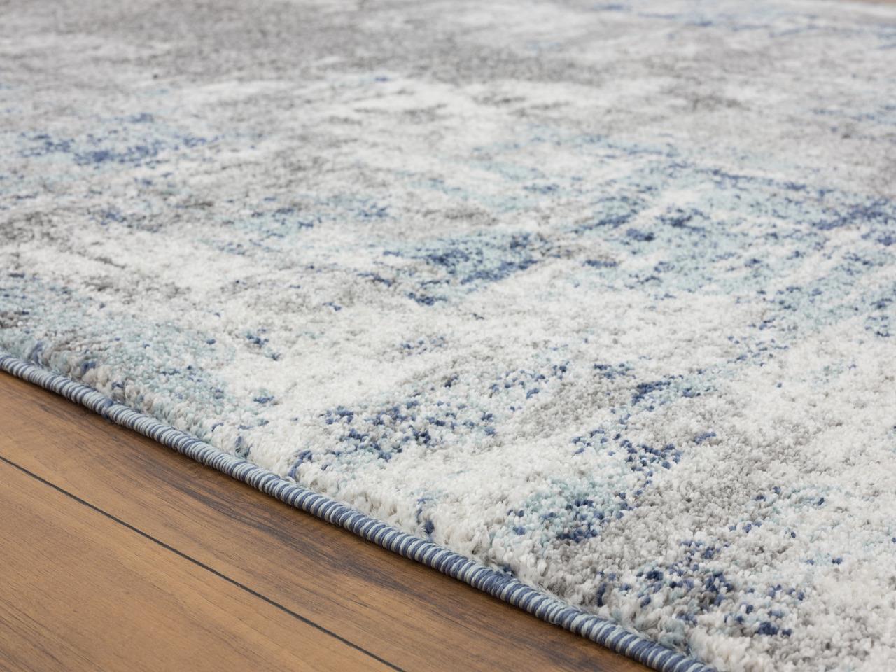 Luxe Weavers Euston Collection Abstract Area Rug 7680 Dark Blue, Light Blue 8x10