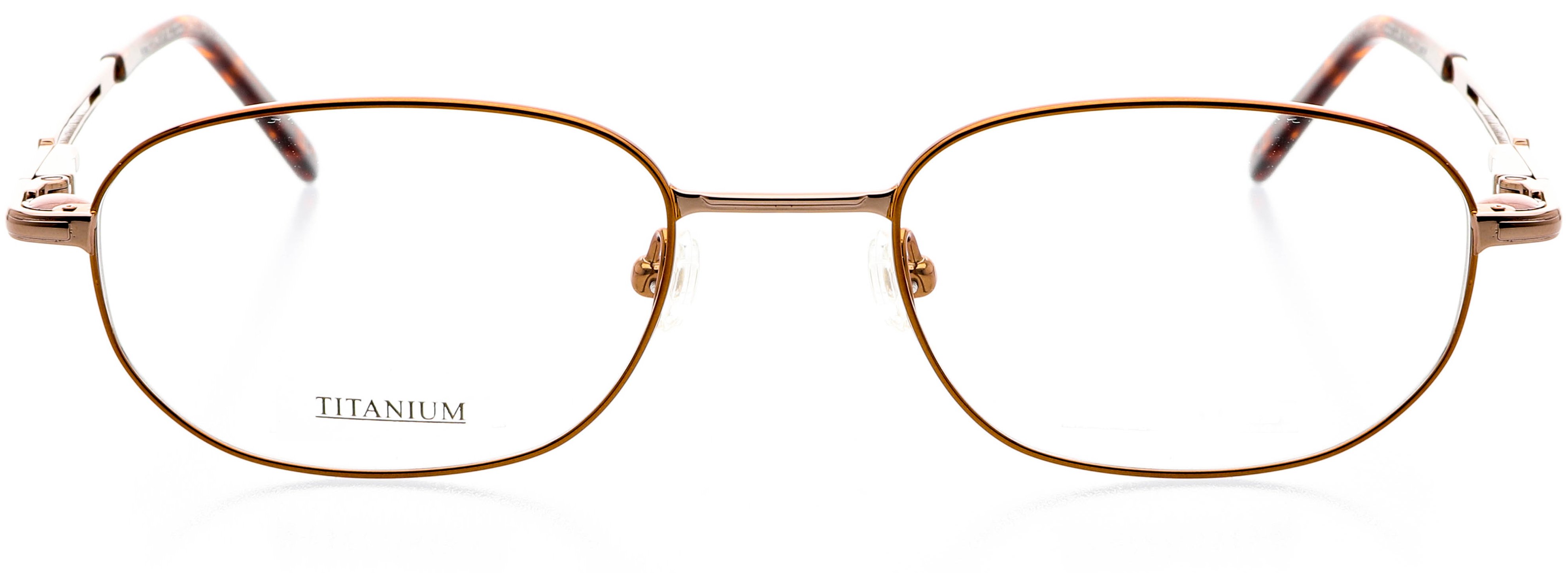 Optical Eyewear - Rectangle Shape, Titanium Full Rim Frame - Prescription Eyeglasses RX, Copper Brown