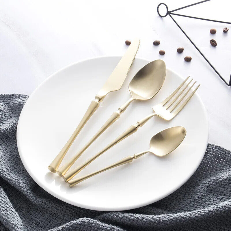 Stainless Steel Cutlery Set Gold Dinnerware Set Food Tableware Dinnerwares