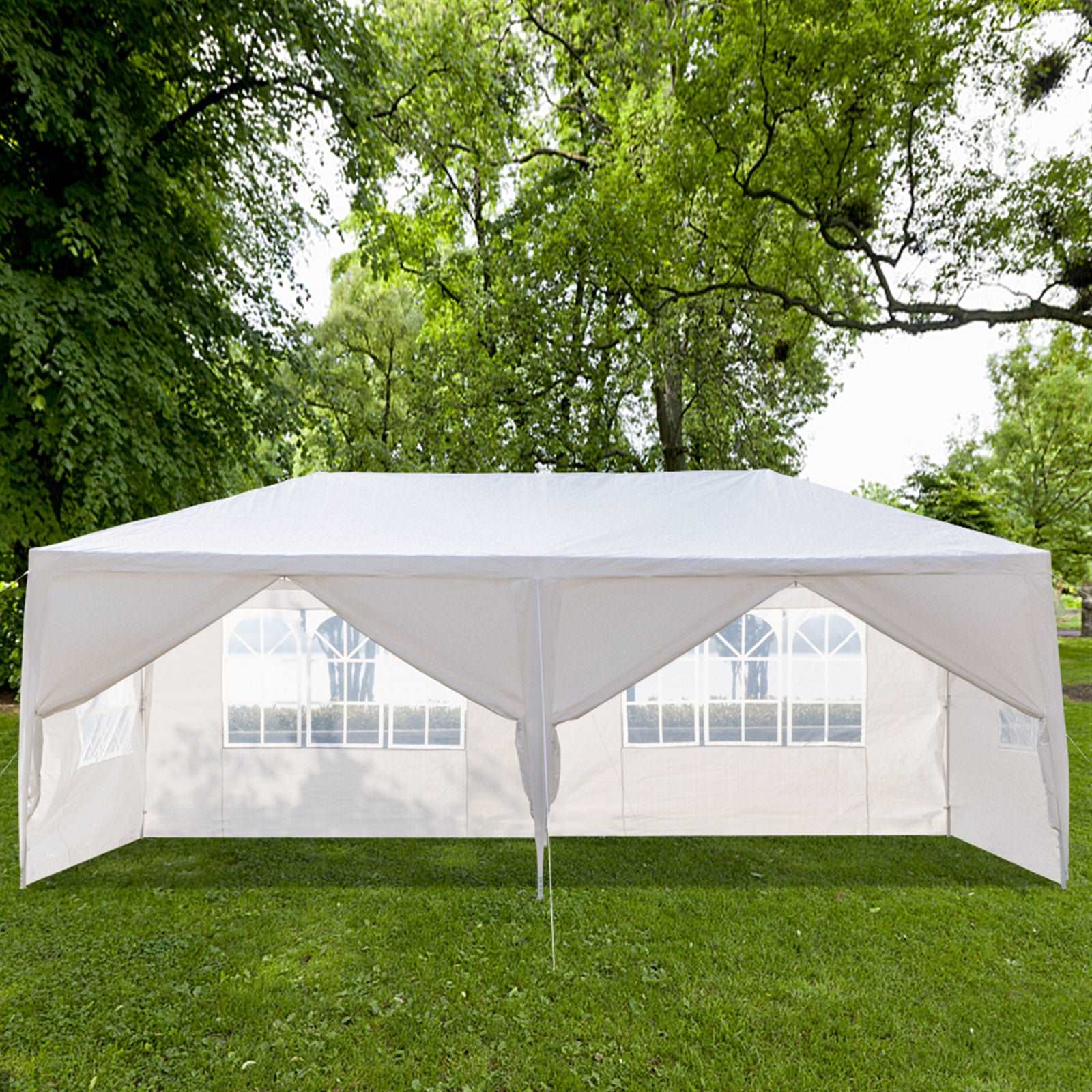 3 x 6m Six Sides Two Doors Waterproof Tent with Spiral Tubes White