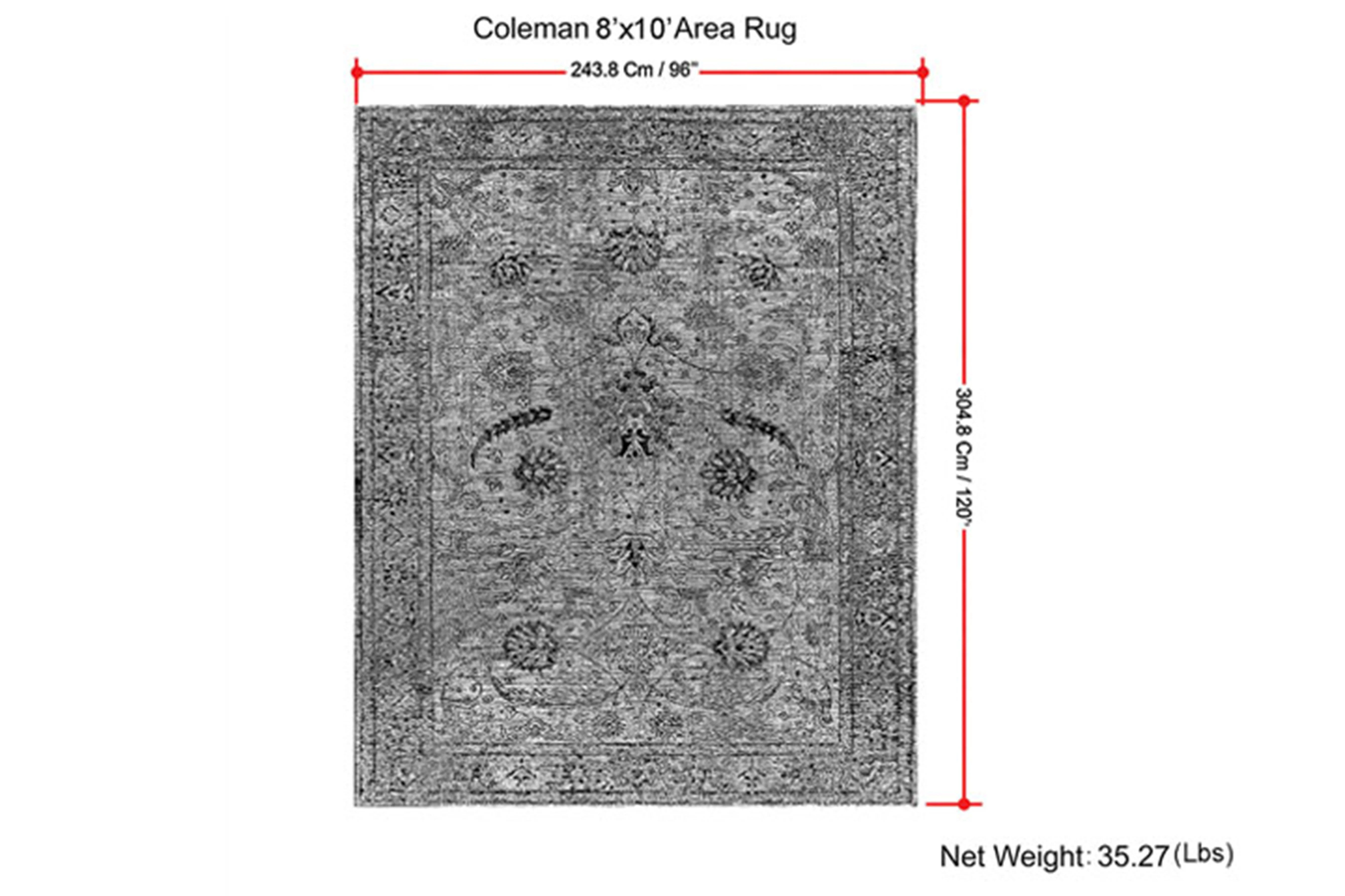 Simpli Home Coleman 8 x 10 Area Rug Contemporary in Pink,Blue