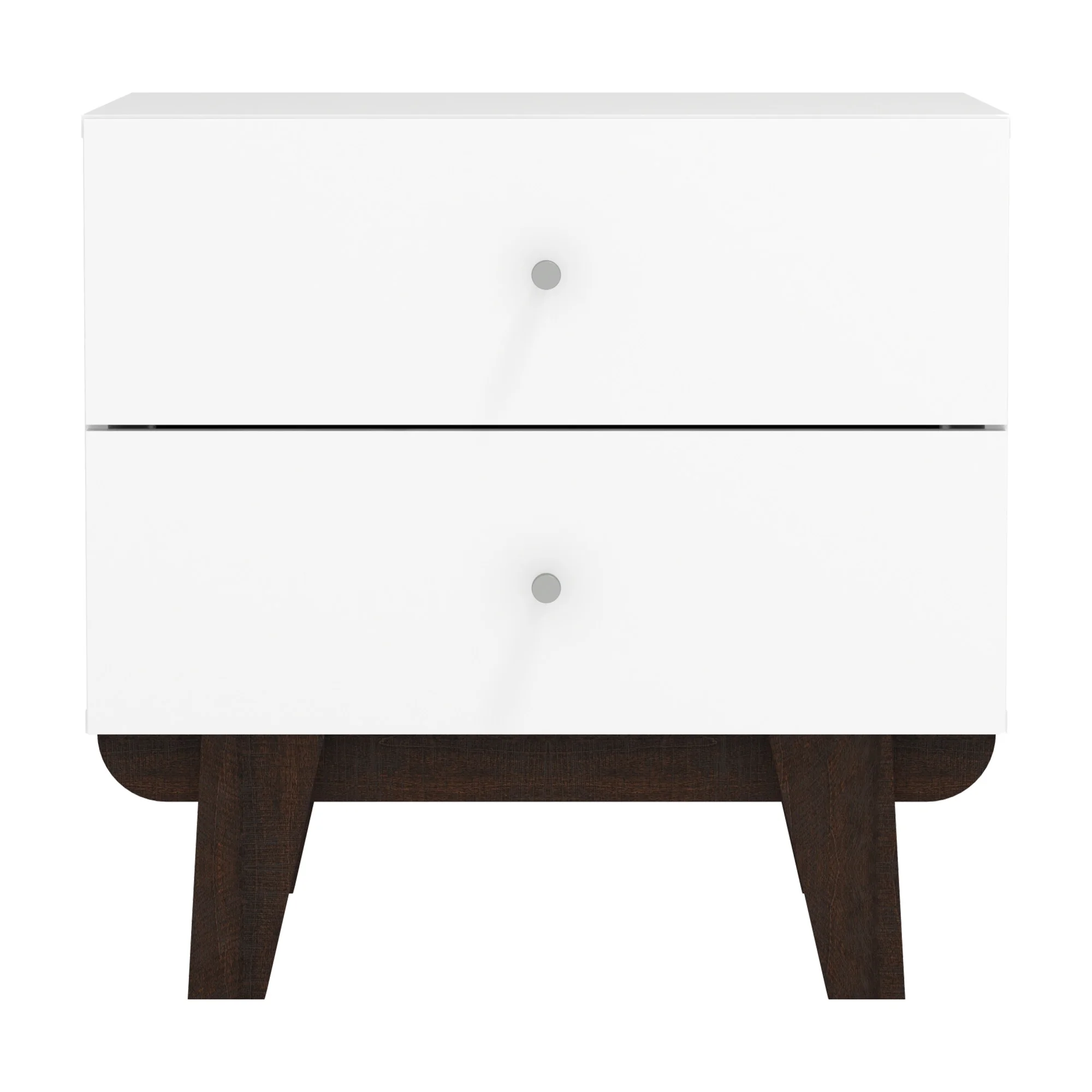 Kincaid Wood 2-Drawer Nightstand, Matte White, by Hillsdale Living Essentials