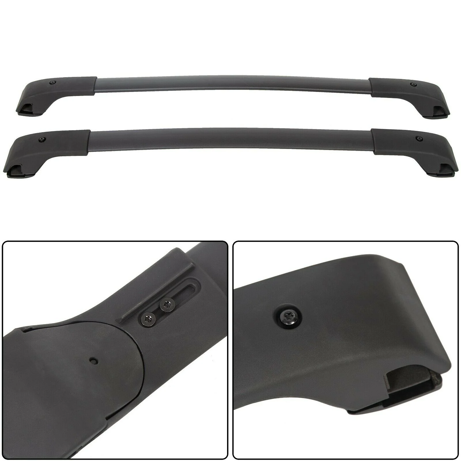 For 2018-2021 Subaru Crosstrek Aero-Style Black Roof Rack Cross Bar Set