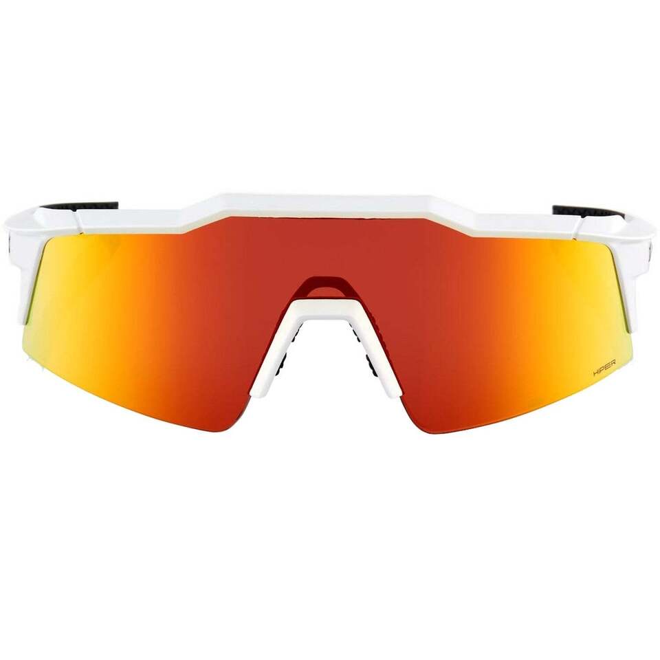 100% Speedcraft SL Performance Vented Baseball Sport Sunglasses (Soft Tact Off White-Hiper Red Multilayer Mirror Lens)