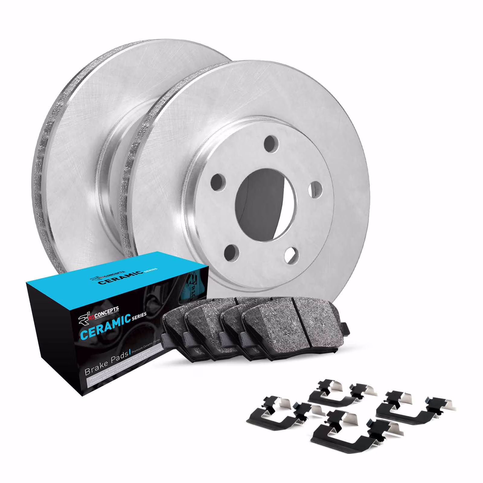 R1 Concepts Front Brakes and Rotors Kit |Front Brake Pads| Brake Rotors and Pads| Ceramic Brake Pads and Rotors |Hardware Kit WFWH1-54211