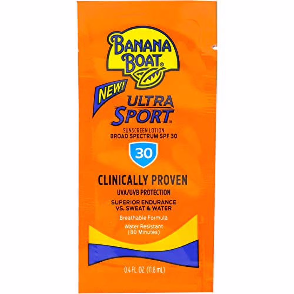Banana Boat Sport Sunscreen, SPF 30 Protection lotion, Travel Packets 200 Count (Pack of 1)