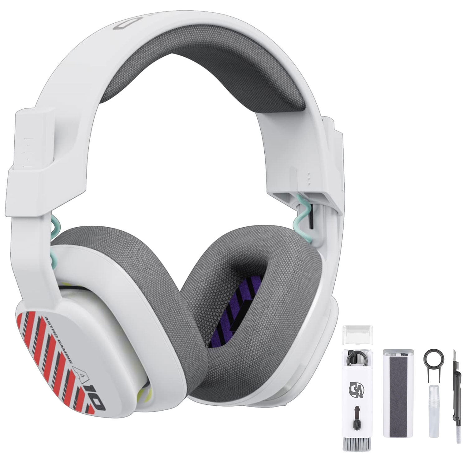 Astro Gaming A10 Gen 2 Wired Stereo Over-the-Ear Gaming Headset White With Bolt Axtion Cleaning Kit Bundle Used