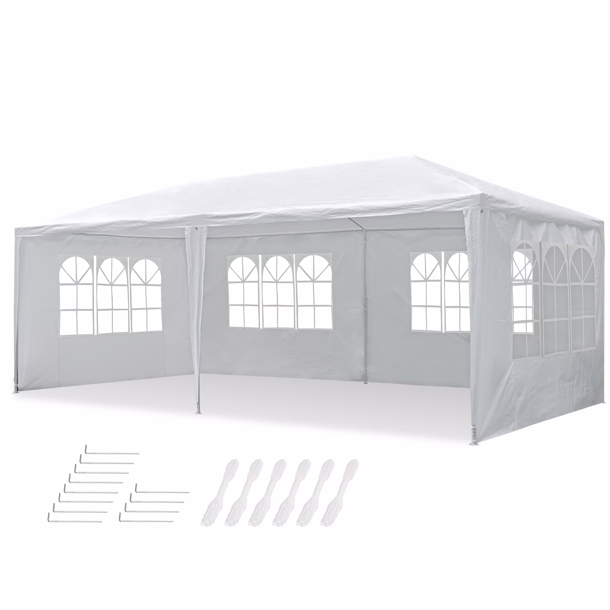 Yescom 10'x20' White Outdoor Wedding Party Patio Enclosed Canopy Tent w/ Removable Side Wall Canopy Sun Shelter